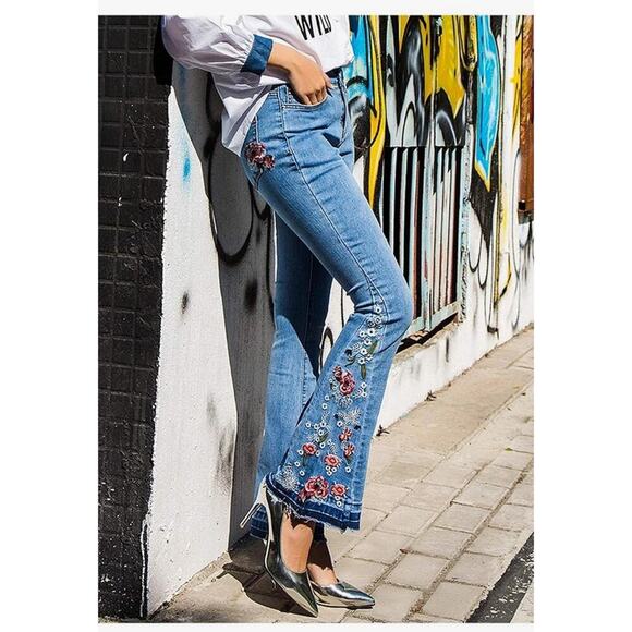 Y2K THcreasa women size 26 stretchy Bell Bottom Jeans for Women High Waisted - Picture 12 of 13